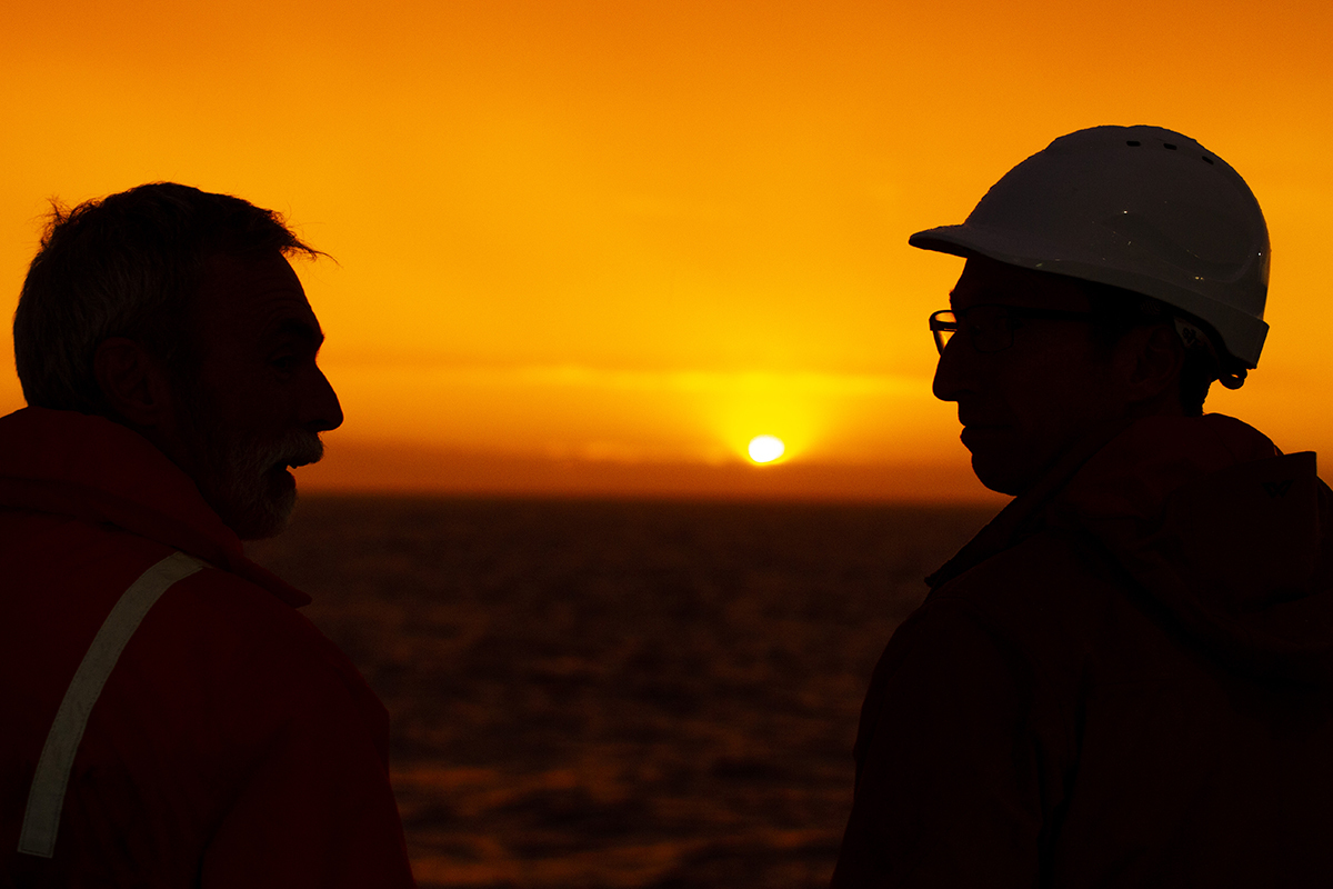 Nic Bax and Dave Logan in the sunset