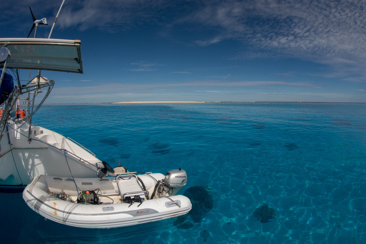 A view of the Coral Sea from a survey vessel